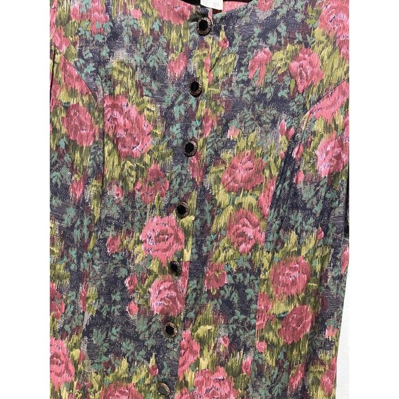 More Jazz VTG dress USA made dropped waist flare hem dark romantic fall women 20 - Picture 5 of 6